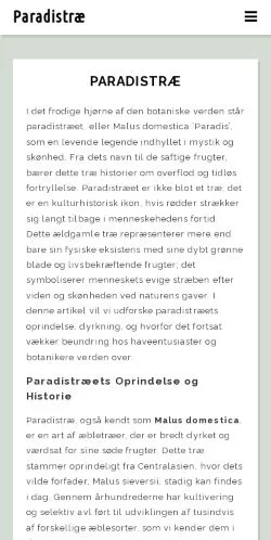 スポンサード記事向けのデンマークメディア、Paradistræのサイトプレビュー