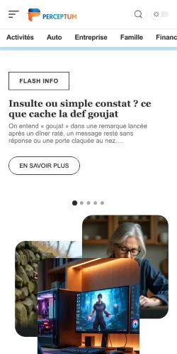 Anteprima del sito Perceptum, media di Francia per articoli sponsorizzati