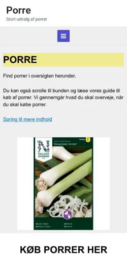 Anteprima del sito Porre, media di Danimarca per articoli sponsorizzati