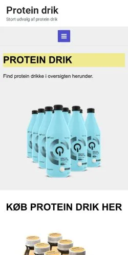 Anteprima del sito Protein Drik, media di Danimarca per articoli sponsorizzati