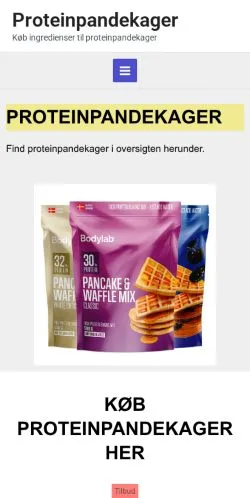 스폰서 기사용 덴마크 매체 Proteinpandekager 사이트 미리보기