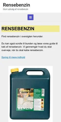 Anteprima del sito Rensebenzin, media di Danimarca per articoli sponsorizzati