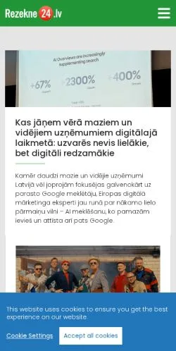 Anteprima del sito Rēzekne Pilseta24, media di Lettonia per articoli sponsorizzati