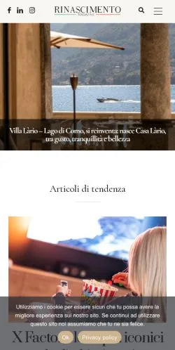 Anteprima del sito Rinascimento Magazine, media di Italia per articoli sponsorizzati