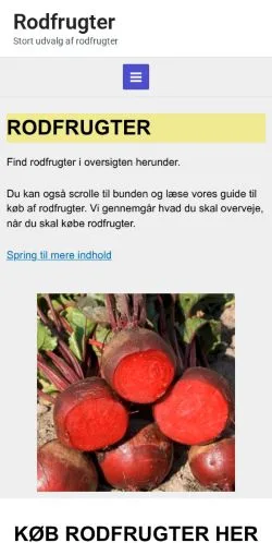 Podgląd witryny Rodfrugter, medium z kraju Dania do artykułów sponsorowanych