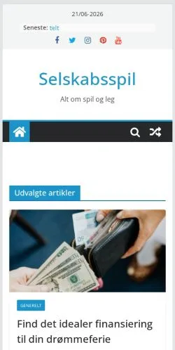 Podgląd witryny Selskabsspil, medium z kraju Dania do artykułów sponsorowanych