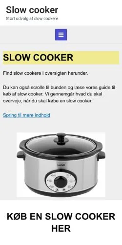 Anteprima del sito Slow Cooker, media di Danimarca per articoli sponsorizzati