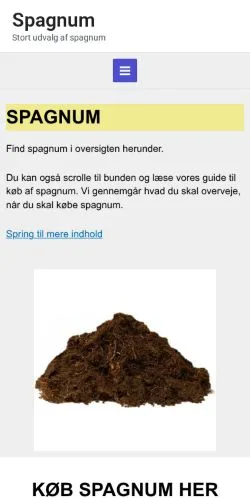 Anteprima del sito Spagnum, media di Danimarca per articoli sponsorizzati