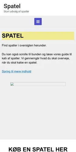 Forhåndsvisning av nettstedet Spatel, medium fra Danmark for sponsede artikler