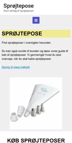 Anteprima del sito Sprøjtepose, media di Danimarca per articoli sponsorizzati