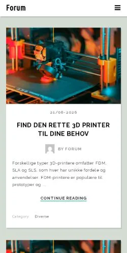 Anteprima del sito Forum, media di Danimarca per articoli sponsorizzati