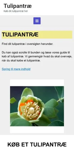 Anteprima del sito Tulipantræ, media di Danimarca per articoli sponsorizzati