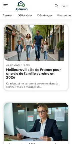 スポンサード記事向けのフランスメディア、Up Immoのサイトプレビュー