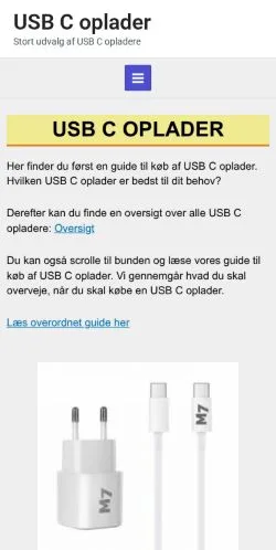 Anteprima del sito USB C Oplader, media di Danimarca per articoli sponsorizzati