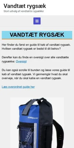 Podgląd witryny Vandtæt Rygsæk, medium z kraju Dania do artykułów sponsorowanych