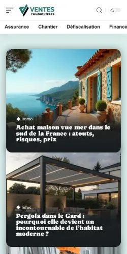 Anteprima del sito Ventes Immo, media di Francia per articoli sponsorizzati