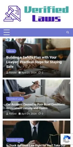 Förhandsvisning av webbplatsen Verified Laws, medium i USA för sponsrade artiklar