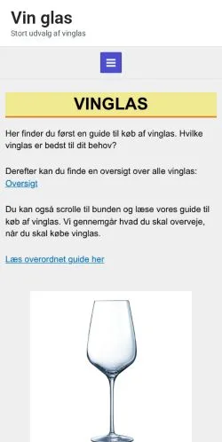 Podgląd witryny Vinglas, medium z kraju Dania do artykułów sponsorowanych