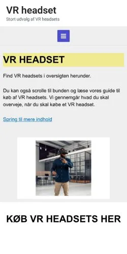 Forhåndsvisning av nettstedet VR Guide, medium fra Danmark for sponsede artikler