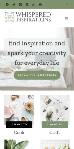 스폰서 기사용 미국 매체 Whispered Inspirations 사이트 미리보기