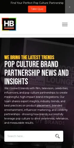Anteprima del sito Hollywood Branded Insider, media di Stati Uniti per articoli sponsorizzati