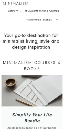 Anteprima del sito Minimalism Co, media di Stati Uniti per articoli sponsorizzati