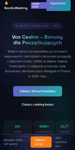Anteprima del sito Vox Casino, media di Polonia per articoli sponsorizzati