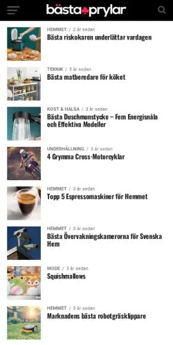 Anteprima del sito Bastaprylar, media di Svezia per articoli sponsorizzati