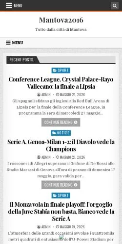 Anteprima del sito Mantova2016, media di Italia per articoli sponsorizzati