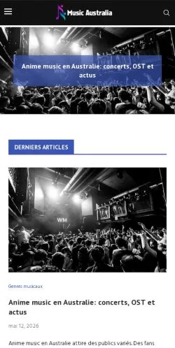 Podgląd witryny MusicAustralia, medium z kraju Francja do artykułów sponsorowanych