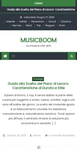 스폰서 기사용 이탈리아 매체 Musicboom 사이트 미리보기