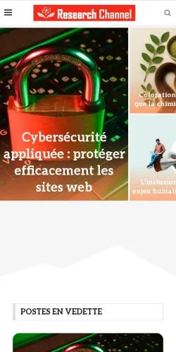 Pré-visualização do site ResearchChannel, meio de França para artigos patrocinados