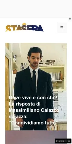 Aperçu du site Stasera, média de Italie pour articles sponsorisés