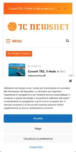 Anteprima del sito TC Newsnet, media di Italia per articoli sponsorizzati