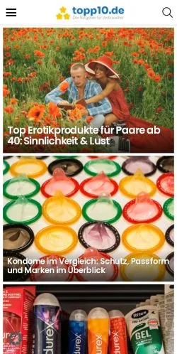 Pré-visualização do site Topp10, meio de Alemanha para artigos patrocinados