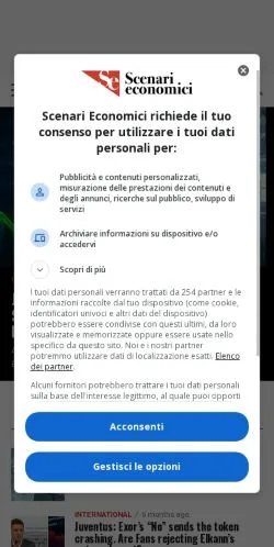 Anteprima del sito Scenari Economici English, media di Italia per articoli sponsorizzati