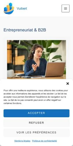Preview of the Vuibert Business Tech website, a media outlet in France for sponsored articles
