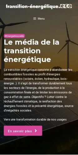 Anteprima del sito Transition Énergétique, media di Francia per articoli sponsorizzati