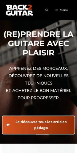 Aperçu du site Back2Guitar, média de France pour articles sponsorisés