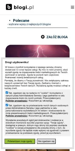 스폰서 기사용 폴란드 매체 Najlepsze Blogi 사이트 미리보기