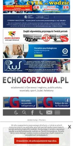 Anteprima del sito Echo Gorzowa, media di Polonia per articoli sponsorizzati