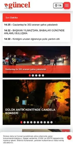 Anteprima del sito Güncel Gazete, media di Turchia per articoli sponsorizzati