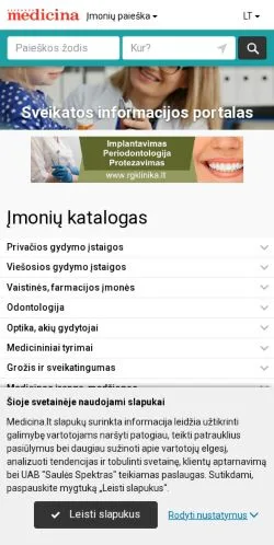 Anteprima del sito Lietuvos Medicina, media di Lituania per articoli sponsorizzati