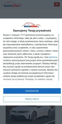 Anteprima del sito Motonews, media di Polonia per articoli sponsorizzati