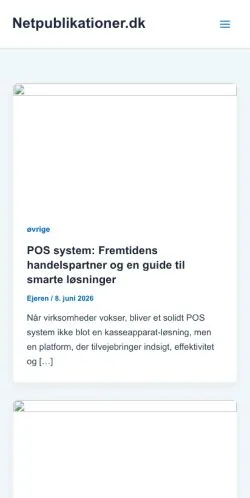 Anteprima del sito Netpublikationer.dk, media di Danimarca per articoli sponsorizzati