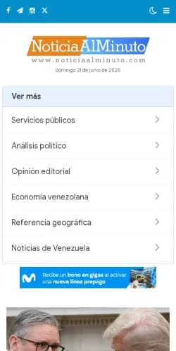 Anteprima del sito Noticia Al Minuto, media di Spagna per articoli sponsorizzati