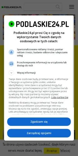 Pré-visualização do site Podlaskie24, meio de Polônia para artigos patrocinados