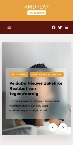 Podgląd witryny Rmdplay.nl, medium z kraju Holandia do artykułów sponsorowanych