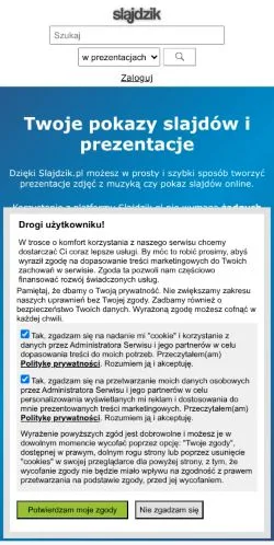 Aperçu du site Slajdzik, média de Pologne pour articles sponsorisés