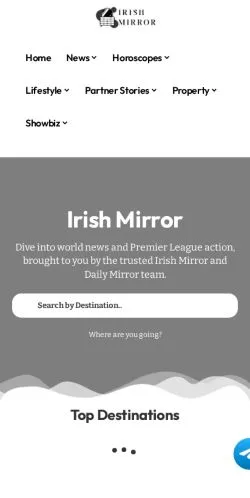 Sponsorlu makaleler için Amerika Birleşik Devletleri medyası Irish Mirror sitesinin önizlemesi